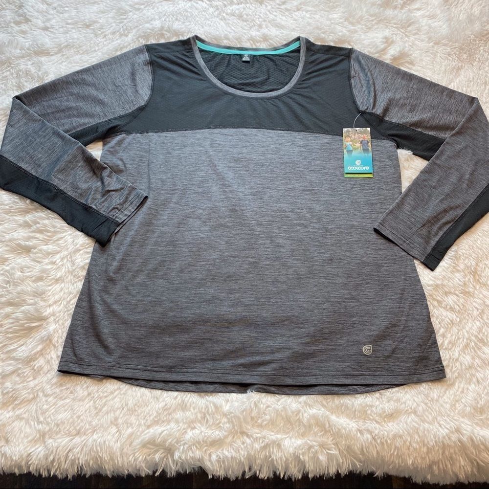 Coolcore Long Sleeve Gray and Black Shirt Size XL New With Tags